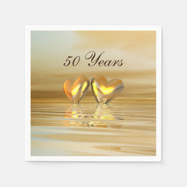 Hearter på gyllene årsdagen pappersservett (Framsidan)