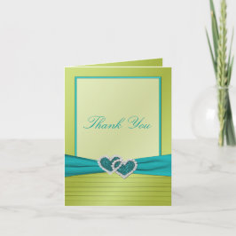 Hearter på Lime Pleats Tackkort Card