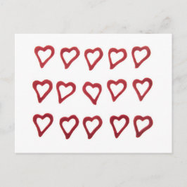 Hearter på vit bakgrund vykort