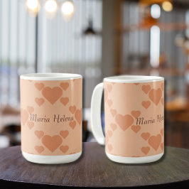 Hearter Peach Fuzz eget namn eller egen text Kaffemugg