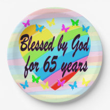 HEARTFELT 65E FÖDELSEDAGSFEST PAPPRARE TALLRIKAR