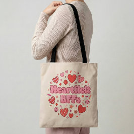 Heartfelt BFFs Friendship Tote Bag Best Friend Gif Tygkasse