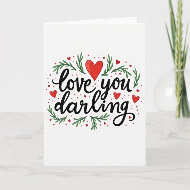 Heartfelt Botanical Love Card Kort (Framsida)