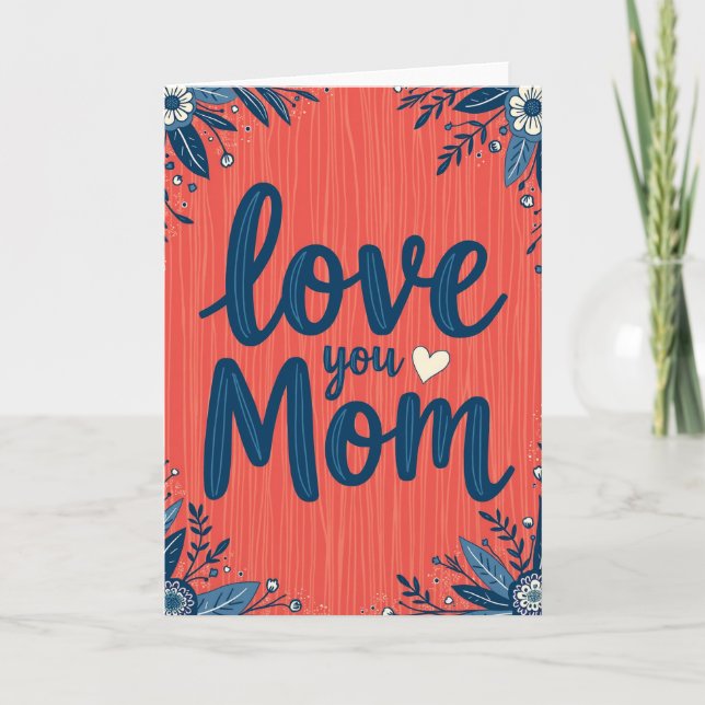 Heartfelt Botanical Mom Card Kort (Framsida)