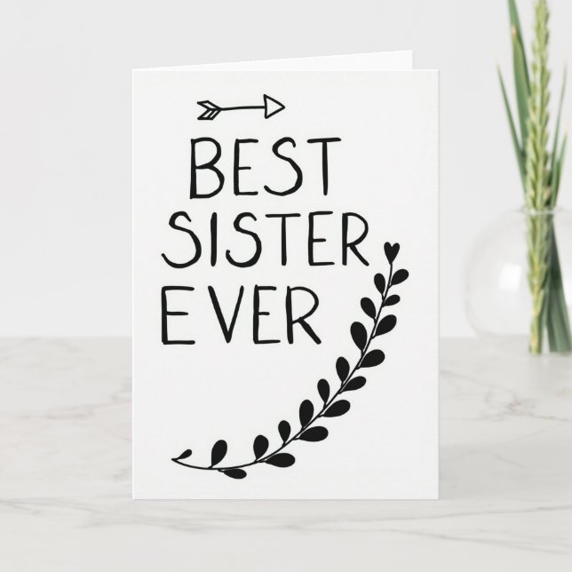 Heartfelt Botanical Sister Card Kort (Framsida)