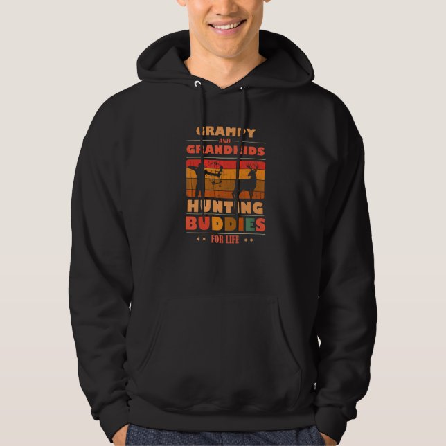 Heartfelt GRAMPY Grandkids Buddies For Life Huntin Hoodie (Framsida)