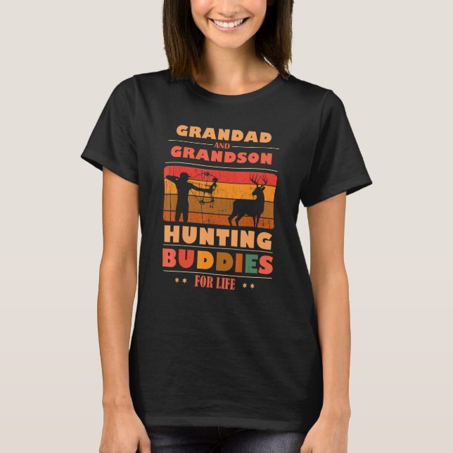 Heartfelt Grandad Grandson Buddies For Life Huntin T Shirt (Framsida)