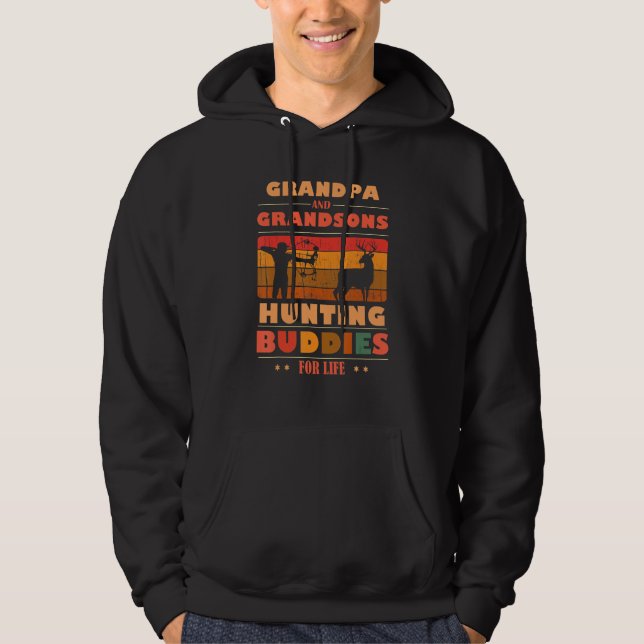 Heartfelt GRANDPA Grandsons Buddies For Life Hunti Hoodie (Framsida)