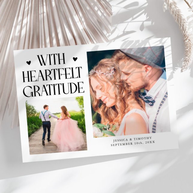 Heartfelt Gratitude White Wedding Multi Photo   Tack Kort (Skapare uppladdad)