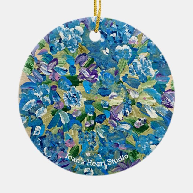 Heartfelt Hydrangea Ornaments Julgransprydnad Keramik (Framsidan)