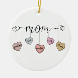 Heartfelt Mom Heart Charm: Mother's Day & Birthday Julgransprydnad Keramik