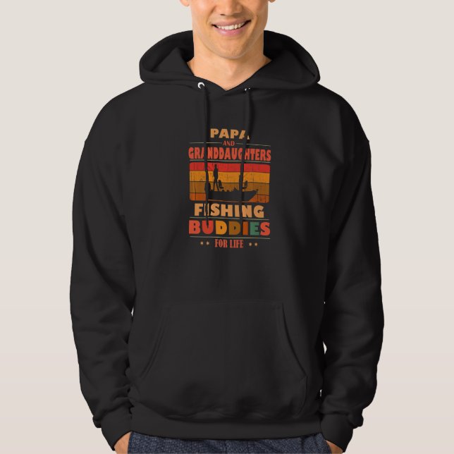 Heartfelt PAPA Granddaughters Buddies For Life Fis Hoodie (Framsida)