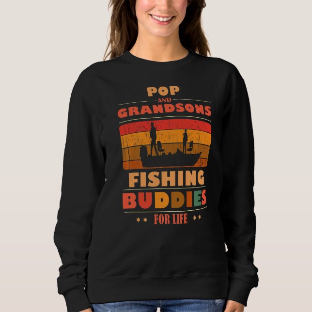 Heartfelt POP Grandsons Buddies For Life Fishing P T Shirt (Framsida)