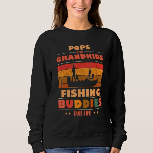 Heartfelt POPS Grandkids Buddies For Life Fishing T Shirt (Framsida)