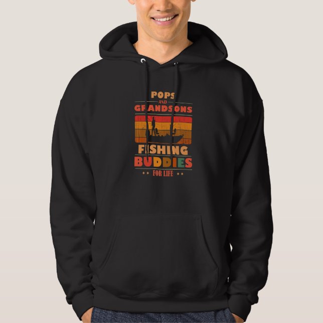 Heartfelt POPS Grandsons Buddies For Life Fishing  Hoodie (Framsida)