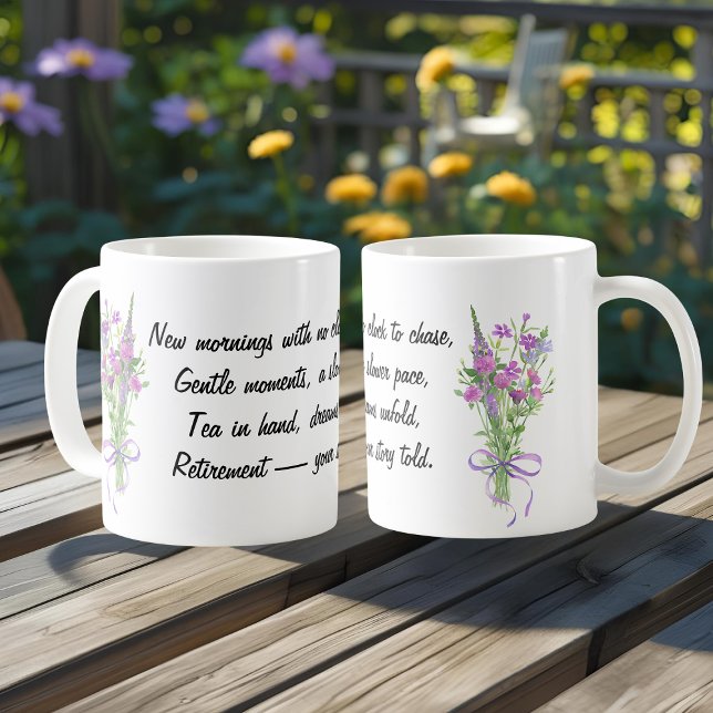Heartfelt Quote for Retirement Elegant Wildflower  Kaffemugg (Skapare uppladdad)