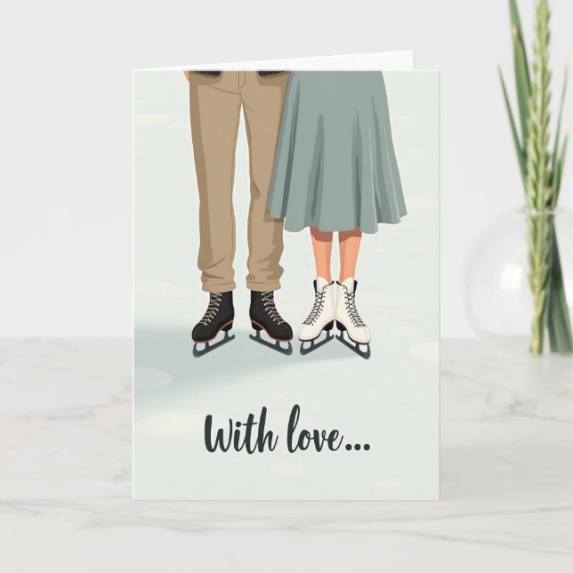Heartfelt Skaters Love Card Kort (Framsida)