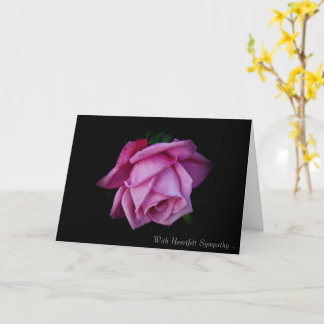 Heartfelt Sympathy Rose Card - Silver Grace Kort