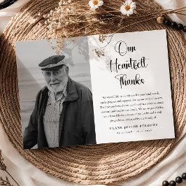 Heartfelt Thanks Funeral Photo & Message Sympathy Tack Kort