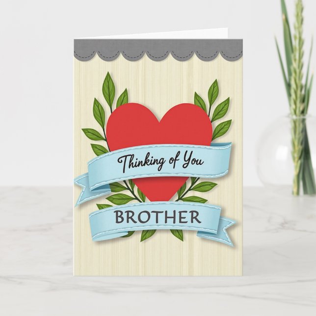 Heartfelt Thinking Of You Brother Card Kort (Framsida)