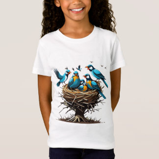 Heartfilt Bird Family i Nest T Shirt