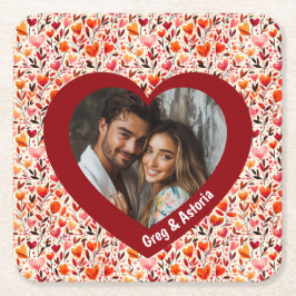 Heartfilt Blooms Underlägg Papper Kvadrat