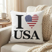 Heartfilt Devotion: I Kärlek USA Iconic Pillow