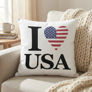 Heartfilt Devotion: I Kärlek USA Iconic Pillow Kudde