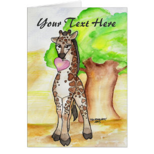 Heartfilt Giraffe Card Hälsningskort