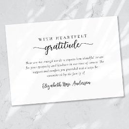 Heartfilt Gratitude Funeral Tack Kort