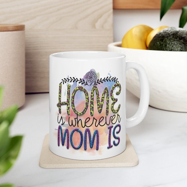 Heartfilt HEarth - Hem är varhelst Mamma ligger Mu Kaffemugg (Home is whereever mom is - Mothers day Gift Mug)