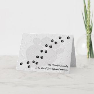Heartfilt Hund eller Cat Pet Sympathy Kort