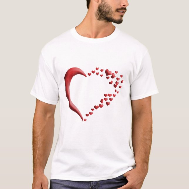 "Heartfilt Kärlek i Luft" "Kärlek Crescent Journ T Shirt (Framsida)