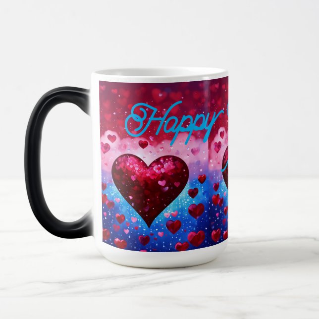 "Heartfilt Kärlek Print Mugg - Romantic Ceramic mu (Vänster)