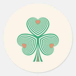 Heartfilt Klöver Runt Klistermärke