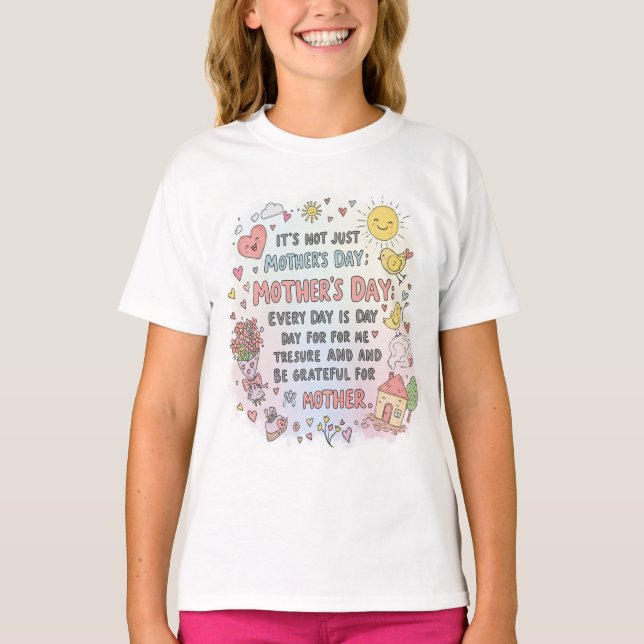 Heartfilt Mors dag aily Doodle T-Shirt Des (Framsida)