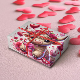 Heartfilt Sweet Highland Cow Valentineser Presentpapper