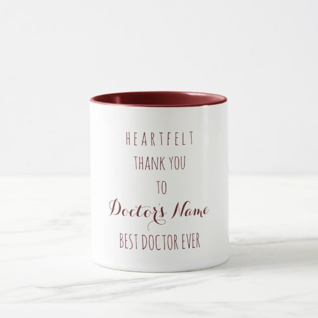 Heartfilt Tack Best Doktor någonsin Typografi Mugg (Center)