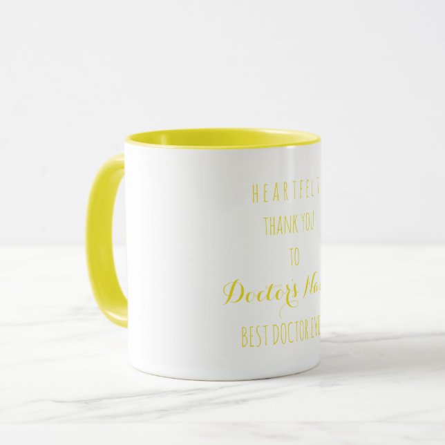 Heartfilt Tack Best Doktor någonsin Typografi Mugg (Framsida vänster)