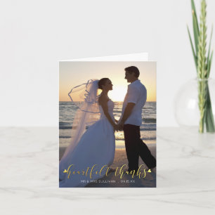 Heartfilt Tack, Elegant bröllop Photo Tack Kort