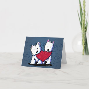 Heartfilt Westie Duo Valentine Card Helgkort