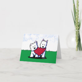 Heartfilt Westie Duo Valentine Helgkort