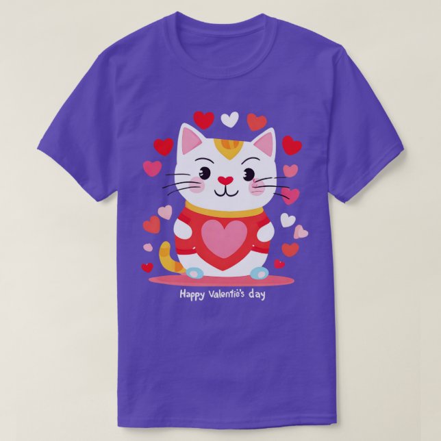 Heartfilt Whiskers A Valentines day Kattdjur Fanta T Shirt (Design framsida)
