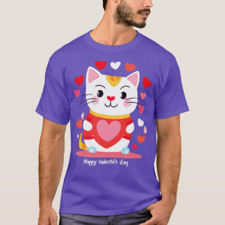Heartfilt Whiskers A Valentines day Kattdjur Fanta T Shirt