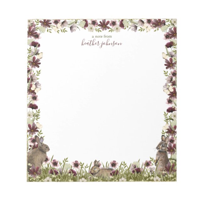 Hearthlight Notes Spring Meadow Bunny Notepad Anteckningsblock (Framsida)