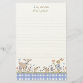 Hearthlight Notes Spring Soft Meadow Gingham Brevpapper