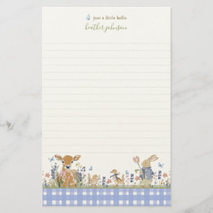 Hearthlight Notes Spring Soft Meadow Gingham Brevpapper