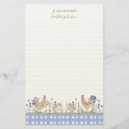 Hearthlight Notes Spring Soft Meadow Gingham Brevpapper