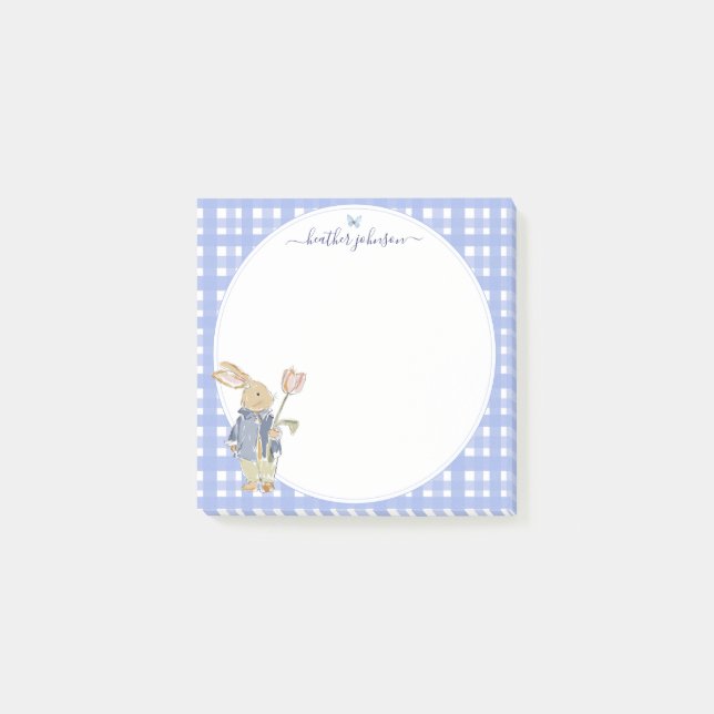 Hearthlight Notes Spring Soft Meadow Gingham Post-it Block (Framsida)