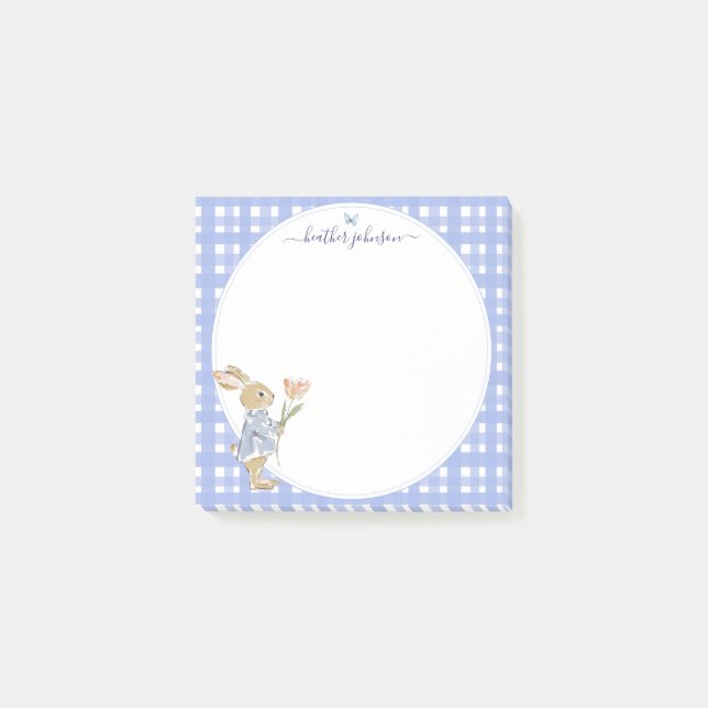 Hearthlight Notes Spring Soft Meadow Gingham Post-it Block (Framsida)